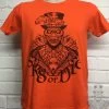 Baron Line Art On Orange T-shirt -Scooters & Skateboards IMG 1882 scaled 2