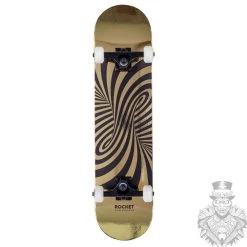 Rocket Complete Skateboard Twisted Foil Gold 7.5 IN