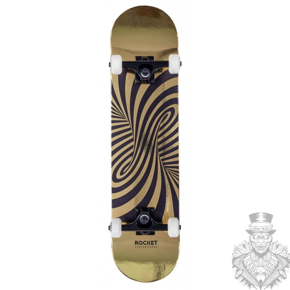 Rocket Complete Skateboard Twisted Foil Gold 7.5 IN