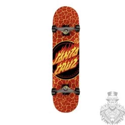 SANTA CRUZ COMPLETE SKATEBOARD FLAME DOT LARGE RED 8.25 IN